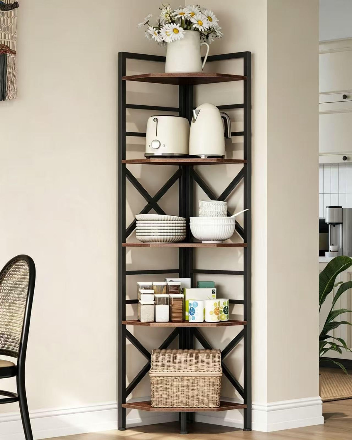 69.3" 5-Tier Corner Bookshelf J520720