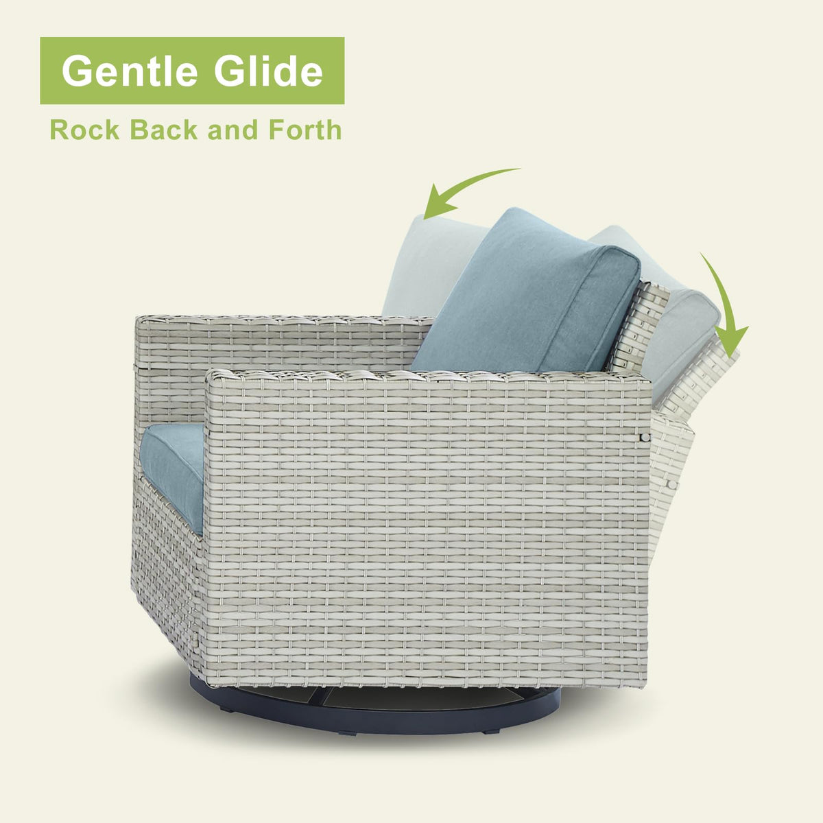 8 Piece Wicker Patio Conversation Set with Swivel Rocker Chairs V826640