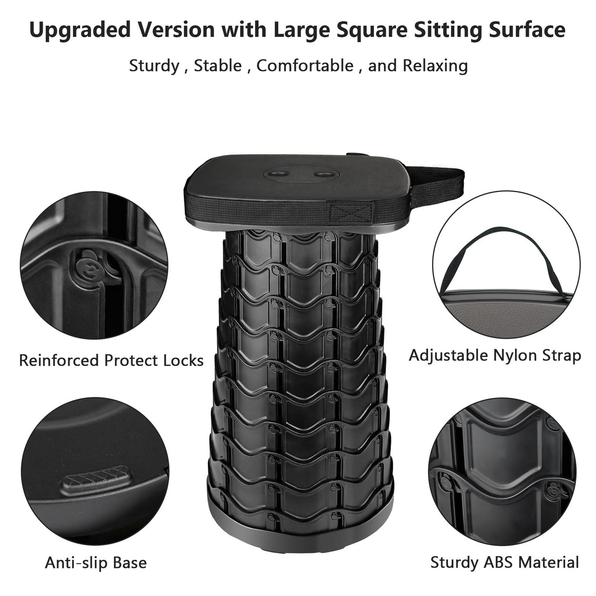 Black Folding Stool N1565
