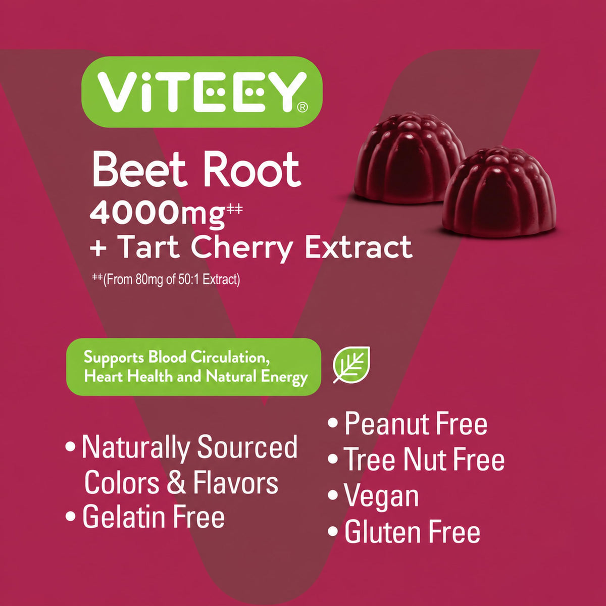 Beet Root Gummies 4000mg & Tart Cherry T3575