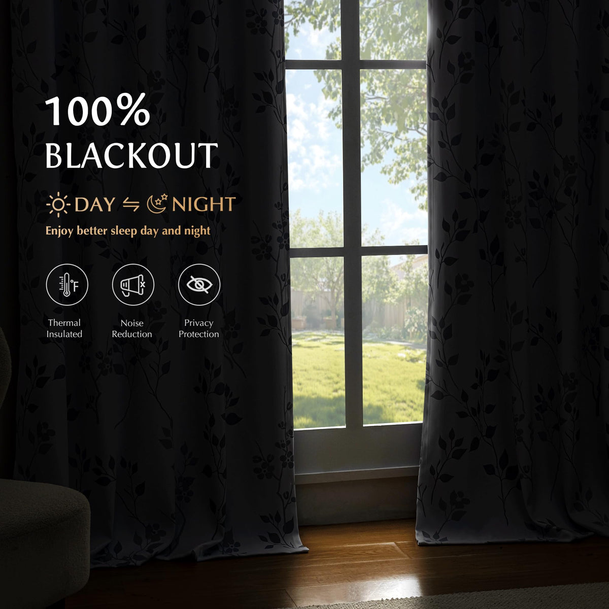 Grey White 100x84 Blackout Curtains S245