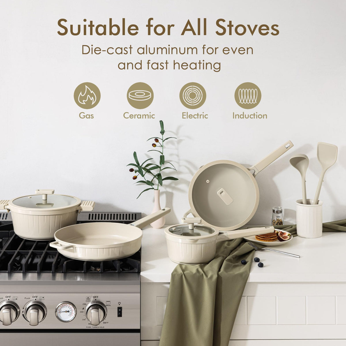 14 Pc Non Stick Ceramic Cookware Set U604543