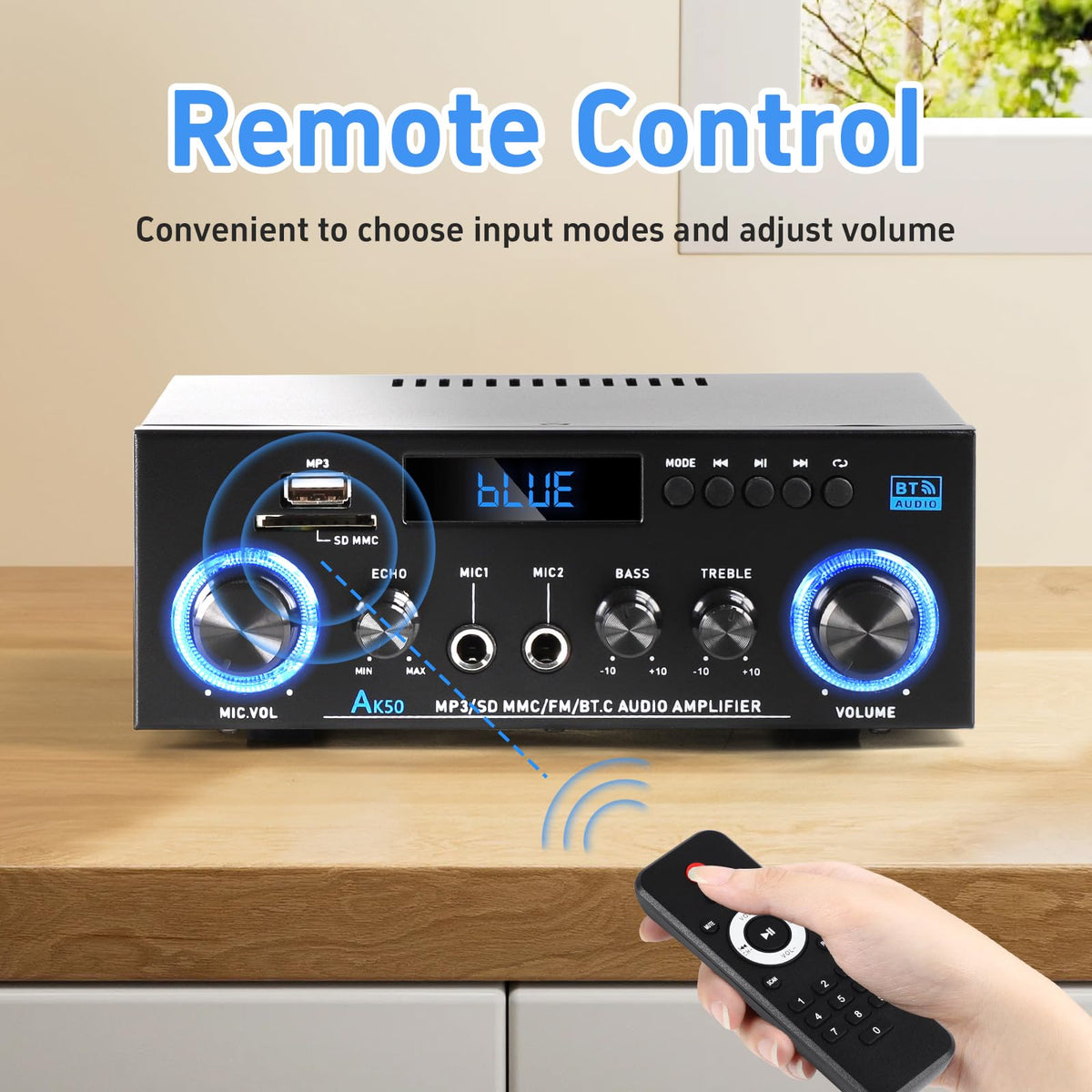Bluetooth 5.0 2 Channel 400W Stereo Amplifier H252245