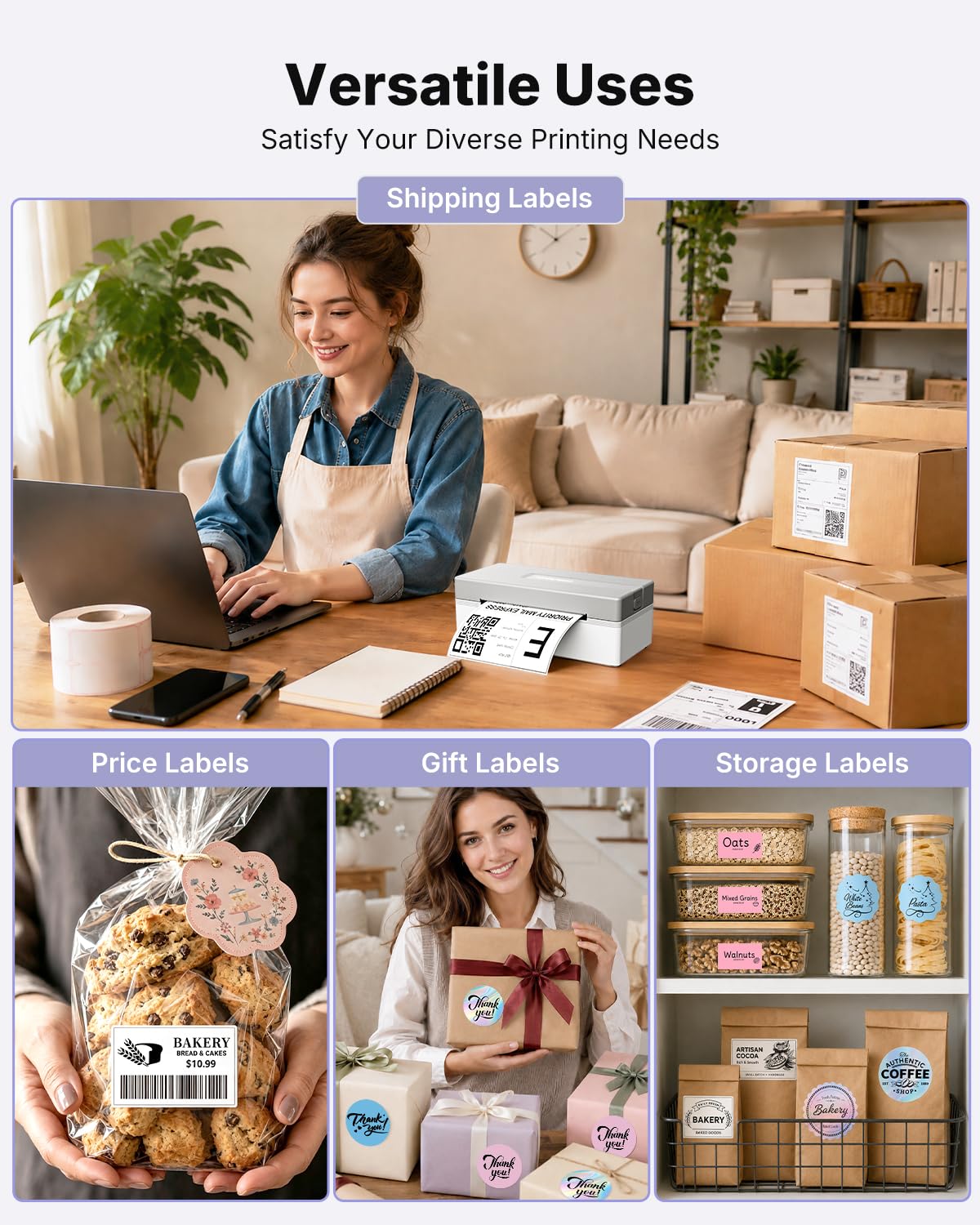 Bluetooth Thermal Shipping Label Printer G516