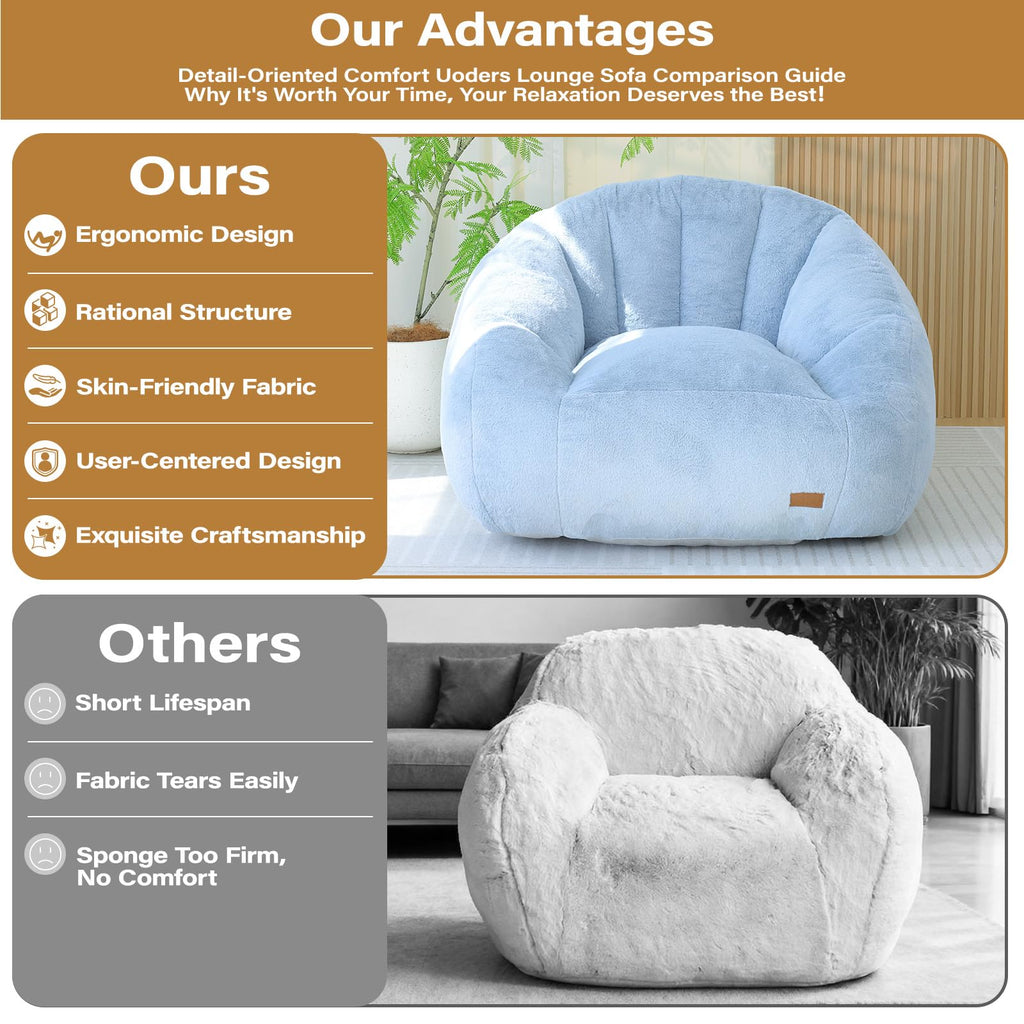 Light Blue Corduroy Bean Bag Chair Z180
