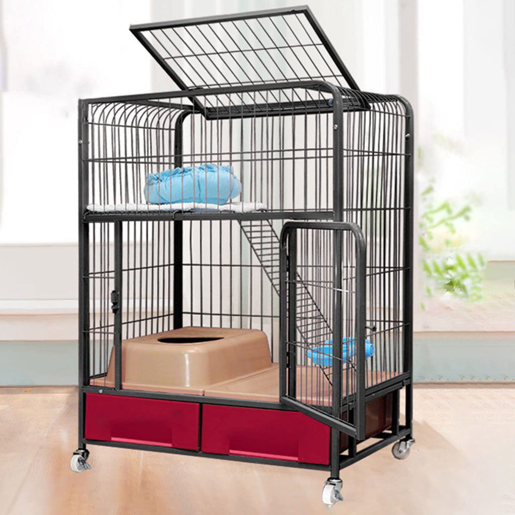 Heavy Duty Metal Dog Crate with Four Wheels Z688578