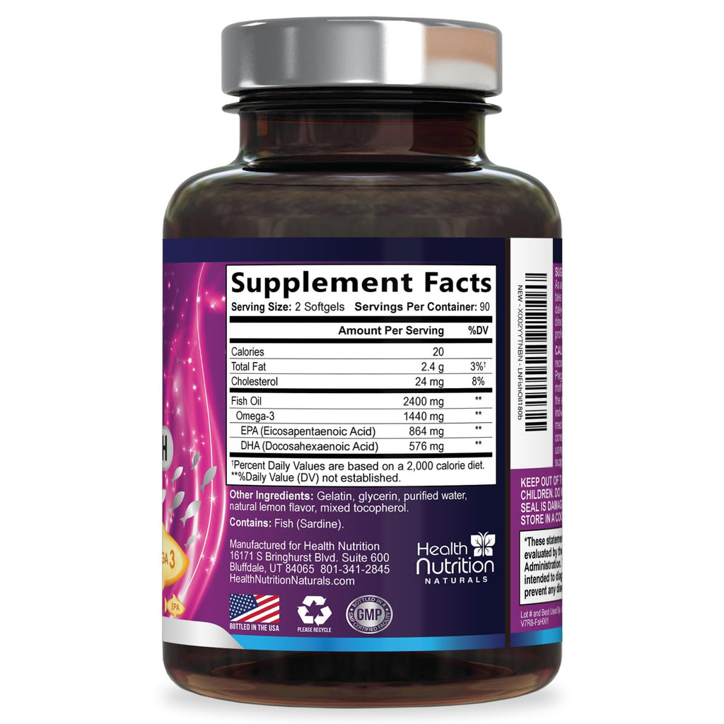 Omega 3 Fish Oil 2400mg Softgels R74200