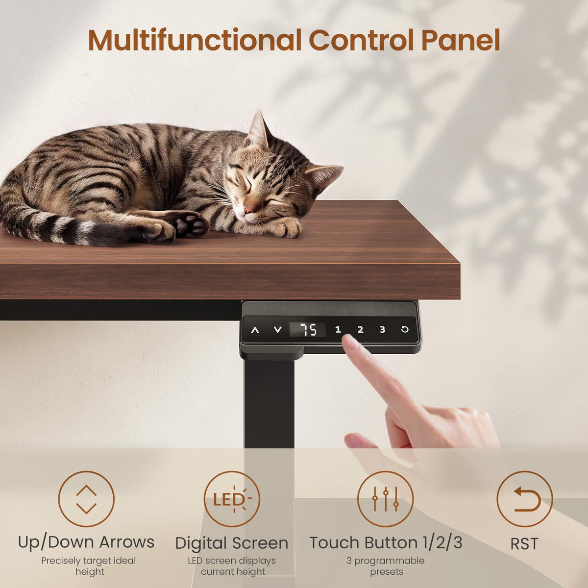 L Shaped Black Electric Standing Desk with 6 Drawers S466