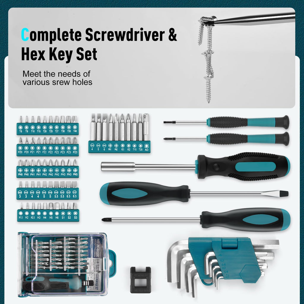 379 Pcs Portable Home and Auto Tool Kit with Drawer Blue L2011