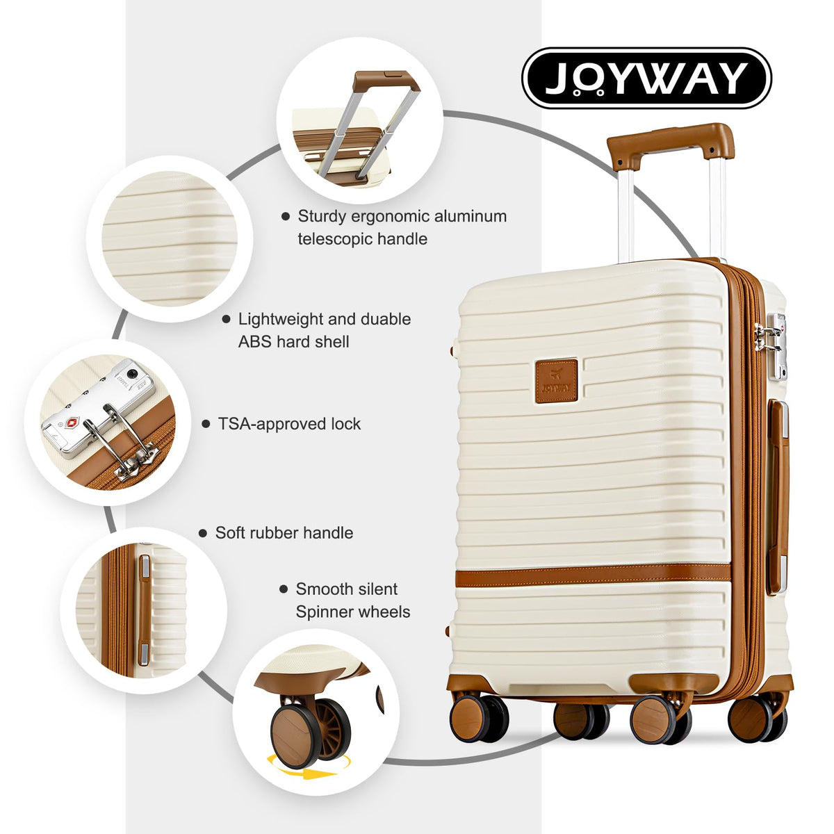 20 Inch Expandable Spinner Wheel Hard Shell Luggage Set with TSA Lock W6235