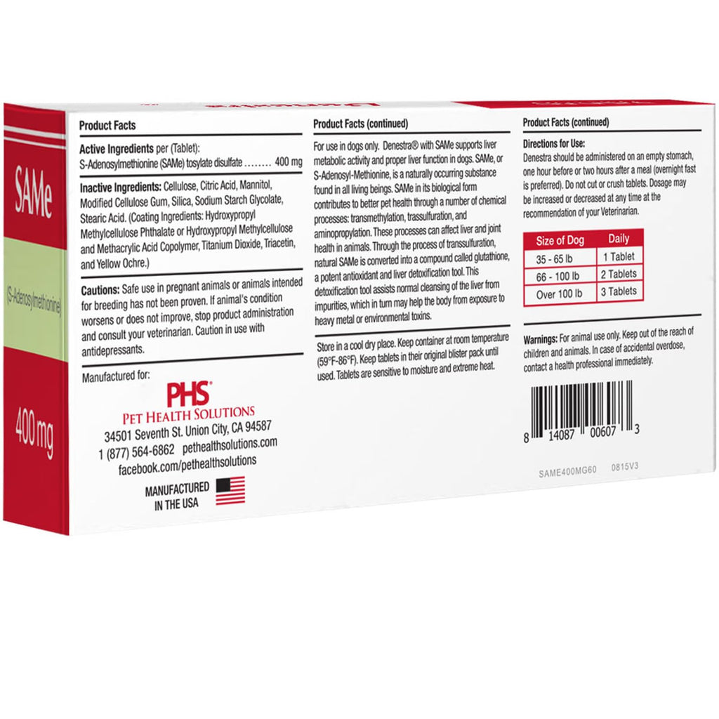 180 Tablets 400 mg S-Adenosyl-L-Methionine D190