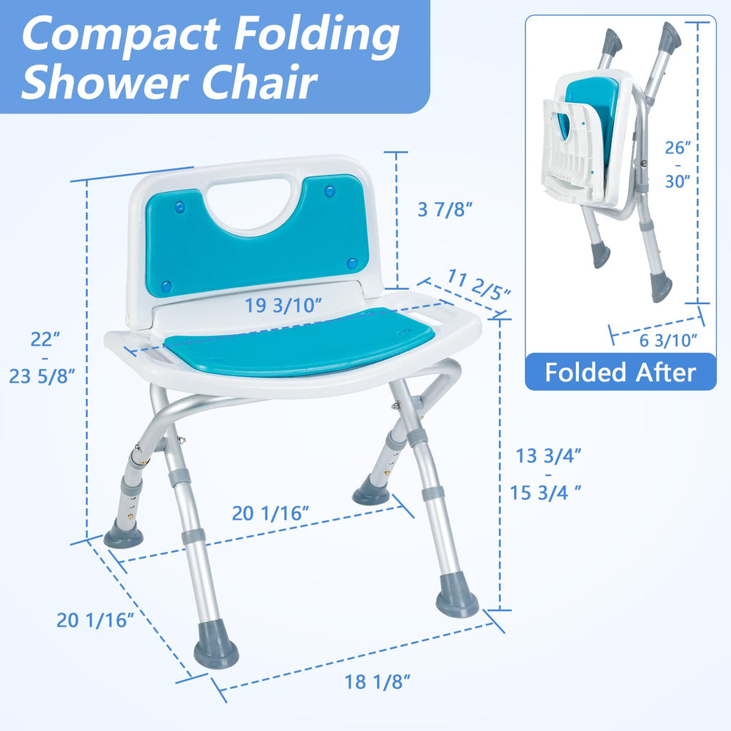 Folding Shower Chair with EVA Padded Seat B586098