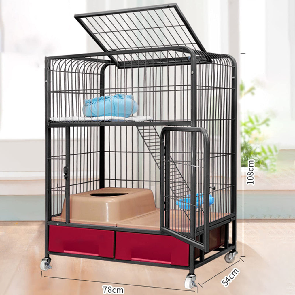 Heavy Duty Metal Dog Crate with Four Wheels Z688578