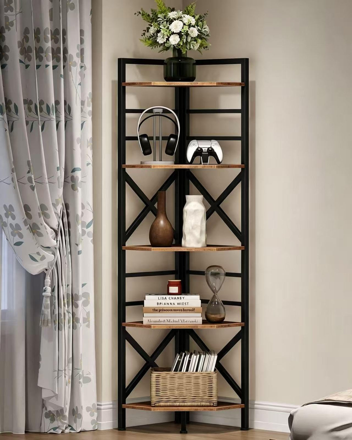 69.3" 5-Tier Corner Bookshelf J520720