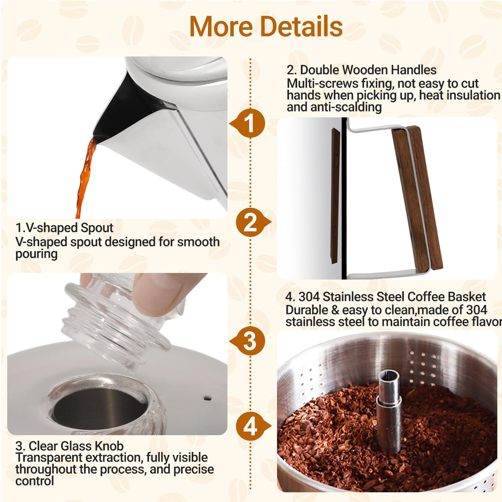 12 Cup Stainless Steel Percolator Coffee Pot Y535042