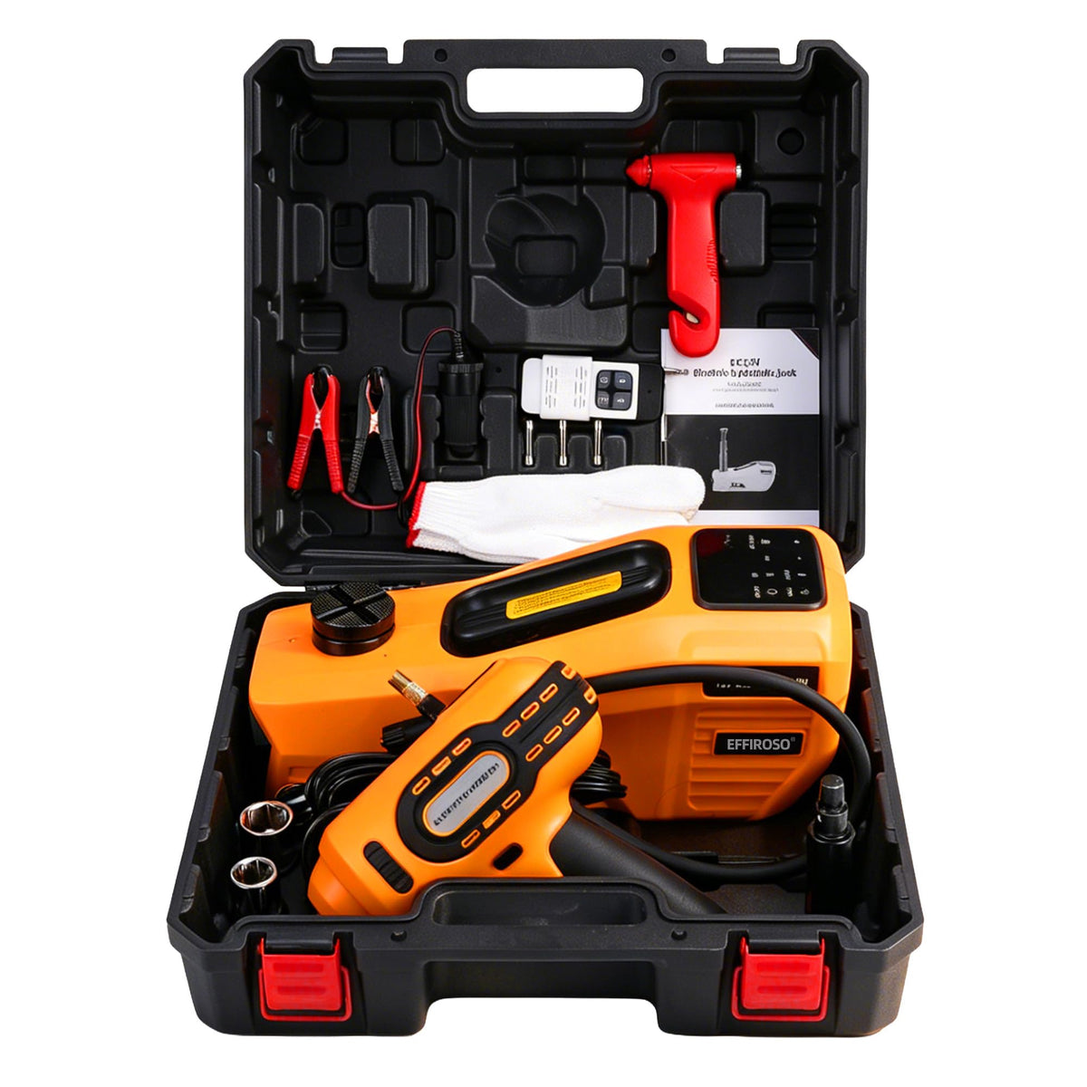 5 Ton 12V Electric Car Jack Kit with Impact Wrench and Tire Inflator Pump B7790