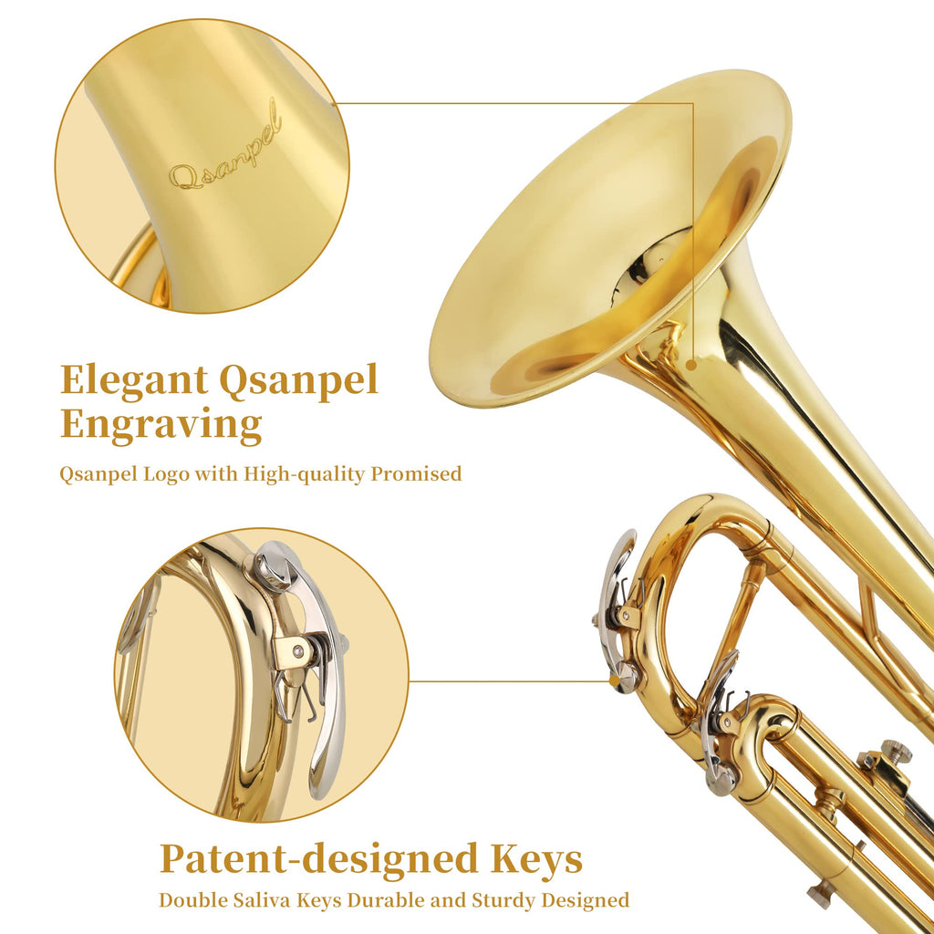 Gold Trumpet with Case, 7C Mouthpiece and Cleaning Kit B59511