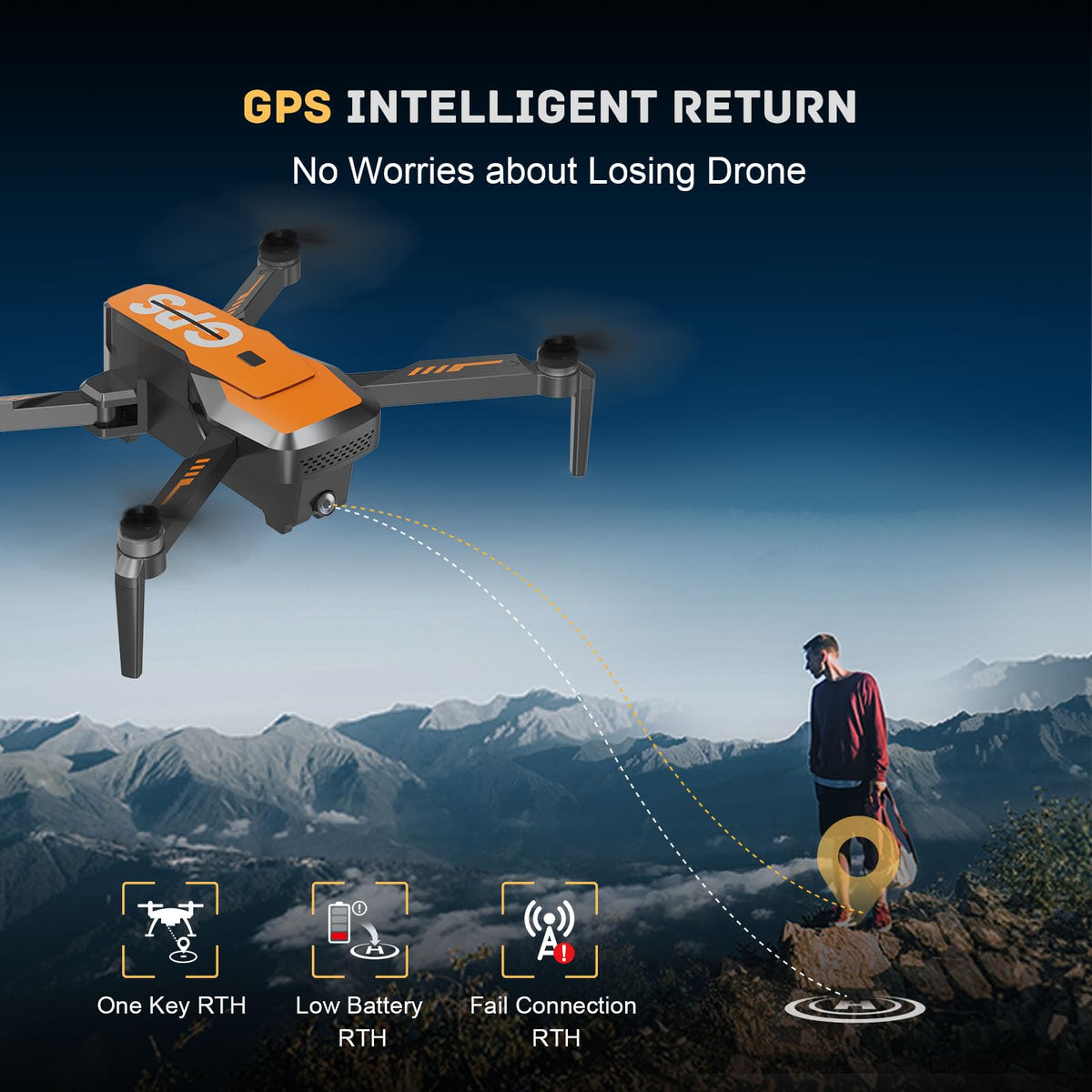4K Camera Drone with GPS Auto Return Foldable 249g Z29398