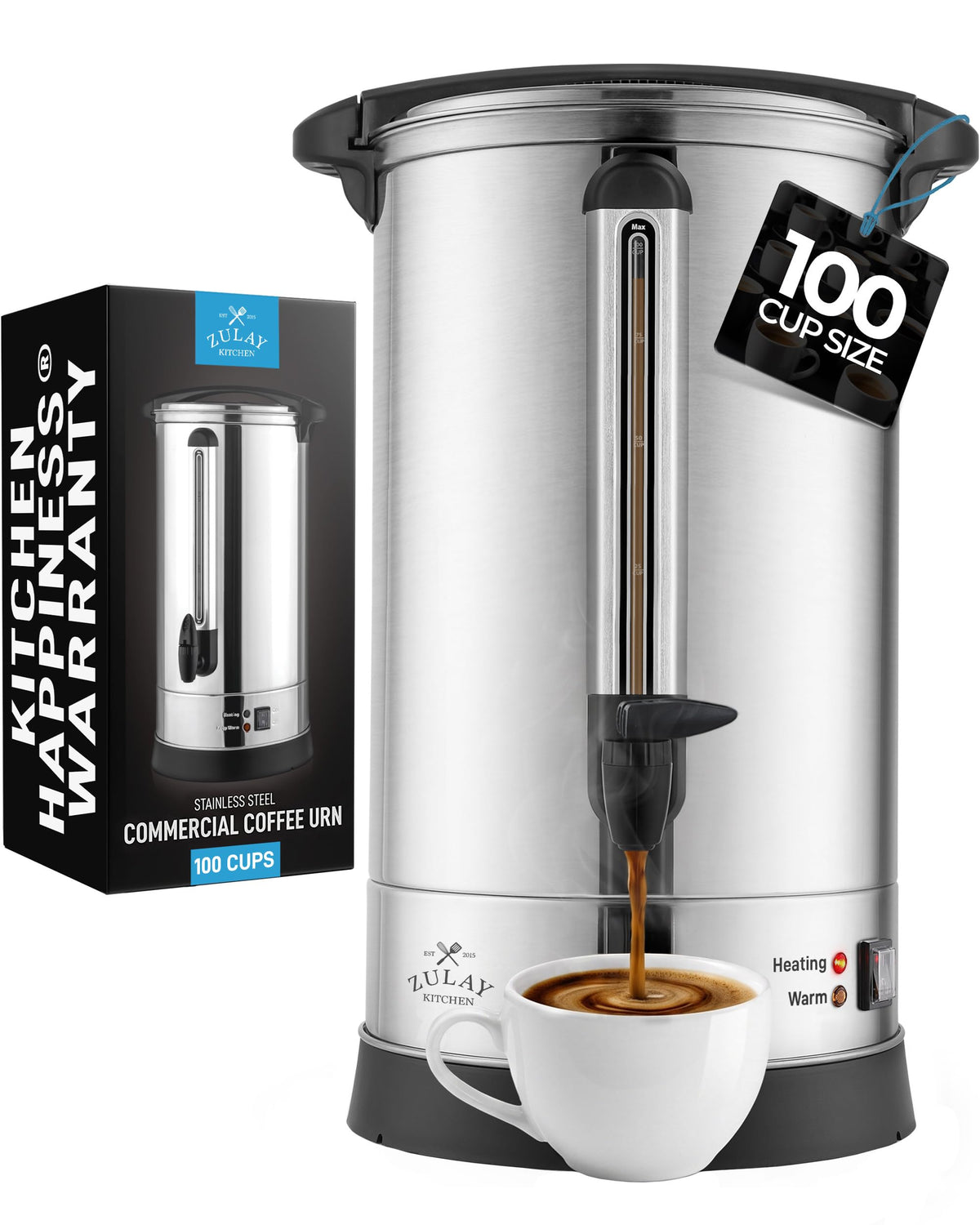 100 Cup Stainless Steel Commercial Coffee Urn W39495