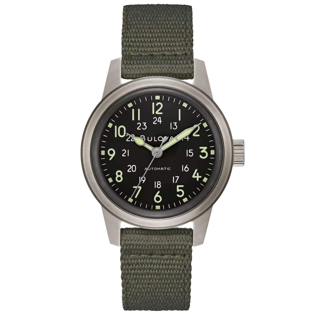 Men's Stainless Steel Automatic Watch with Green NATO Strap W662591