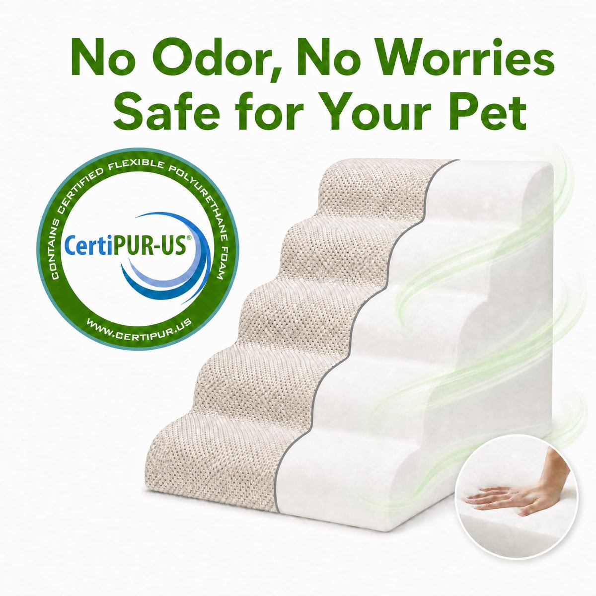 Dog Ramp, Pet Ramp, Dog Stairs, Non-Slip Ladder, 5-Step, Gray Y87977
