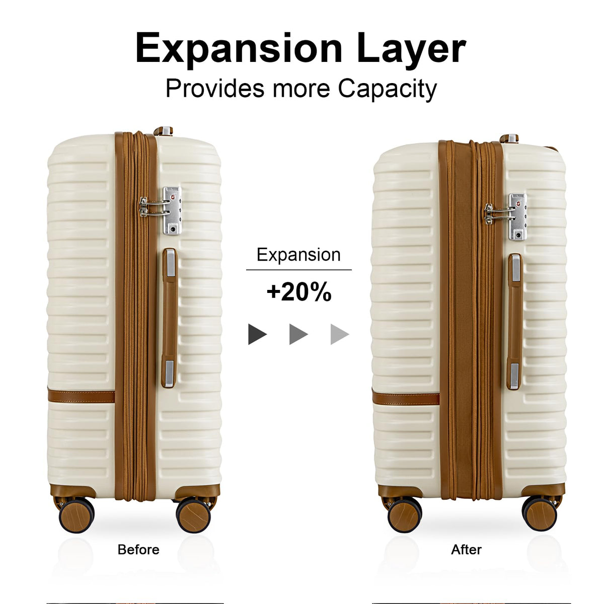 20 Inch Expandable Spinner Wheel Hard Shell Luggage Set with TSA Lock W6235