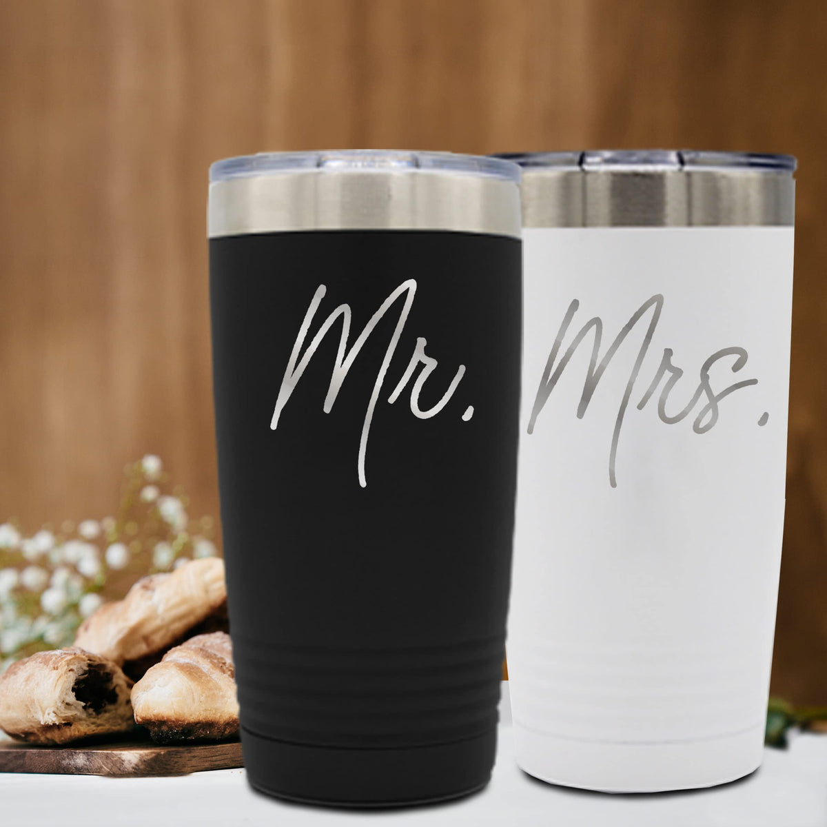 Set of 2 Stainless Steel Double Wall Vacuum Insulated Travel Tumbler B544428