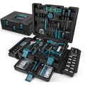 379 Pcs Portable Home and Auto Tool Kit with Drawer Blue L2011