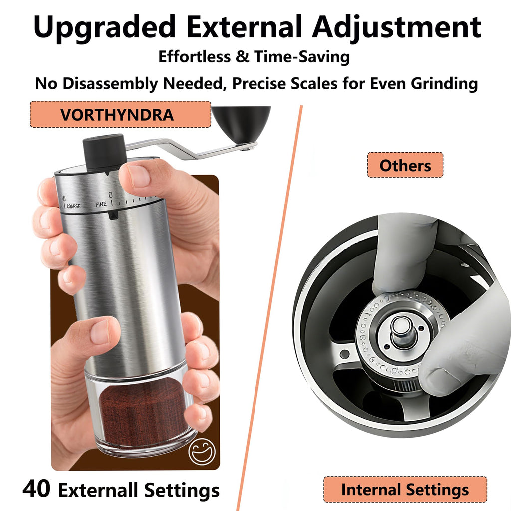 Manual Coffee Bean Grinder with Ceramic Conical Burr D6404
