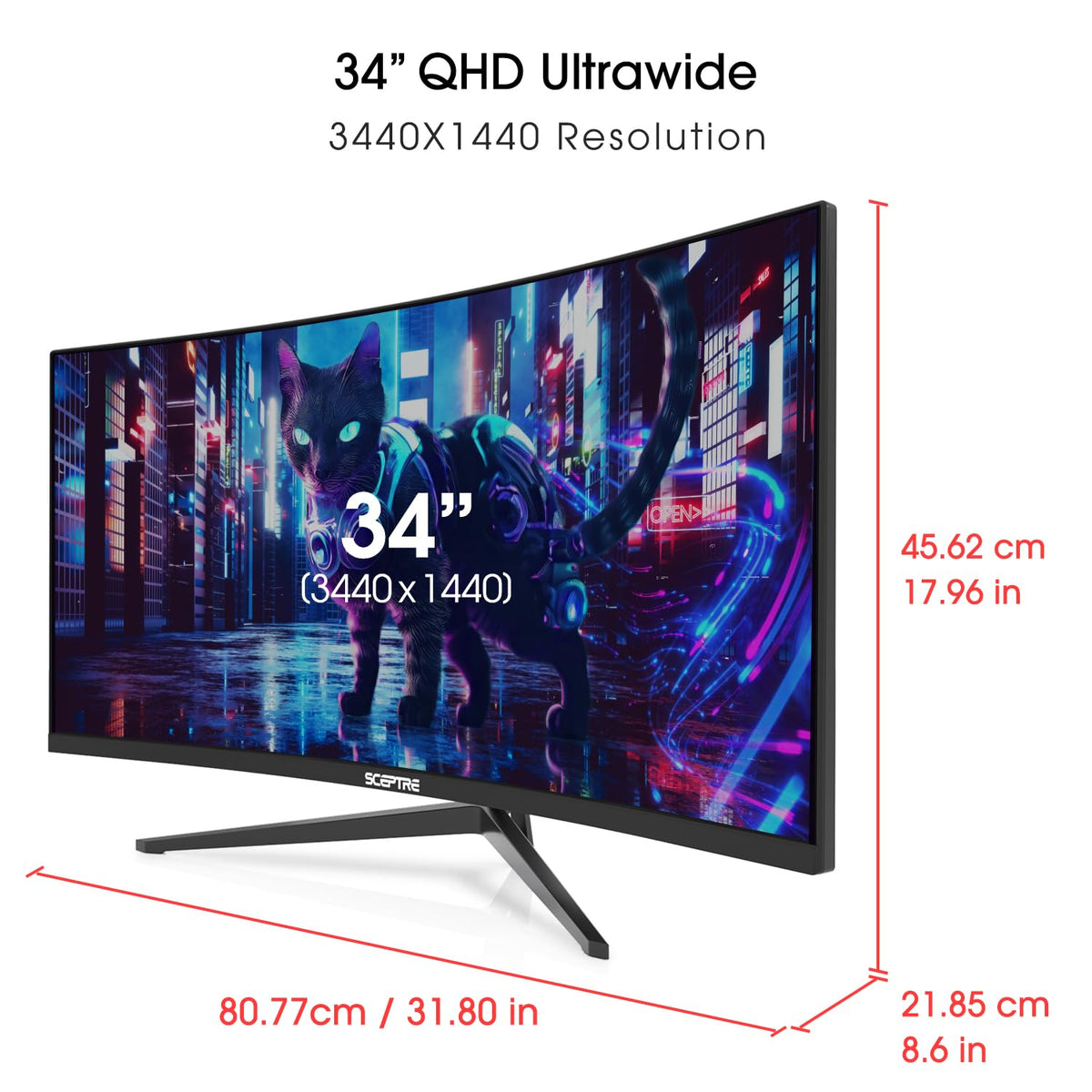 34-Inch Curved Ultrawide WQHD Monitor B334507