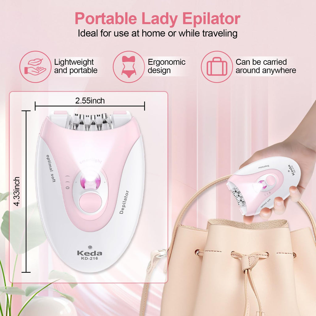2 Speeds Rechargeable Epilator with LED Light W277819