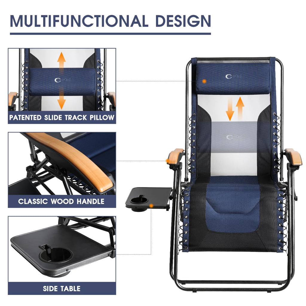 Oversized Mesh Zero Gravity Reclining Patio Chairs, 2 Pack I5719
