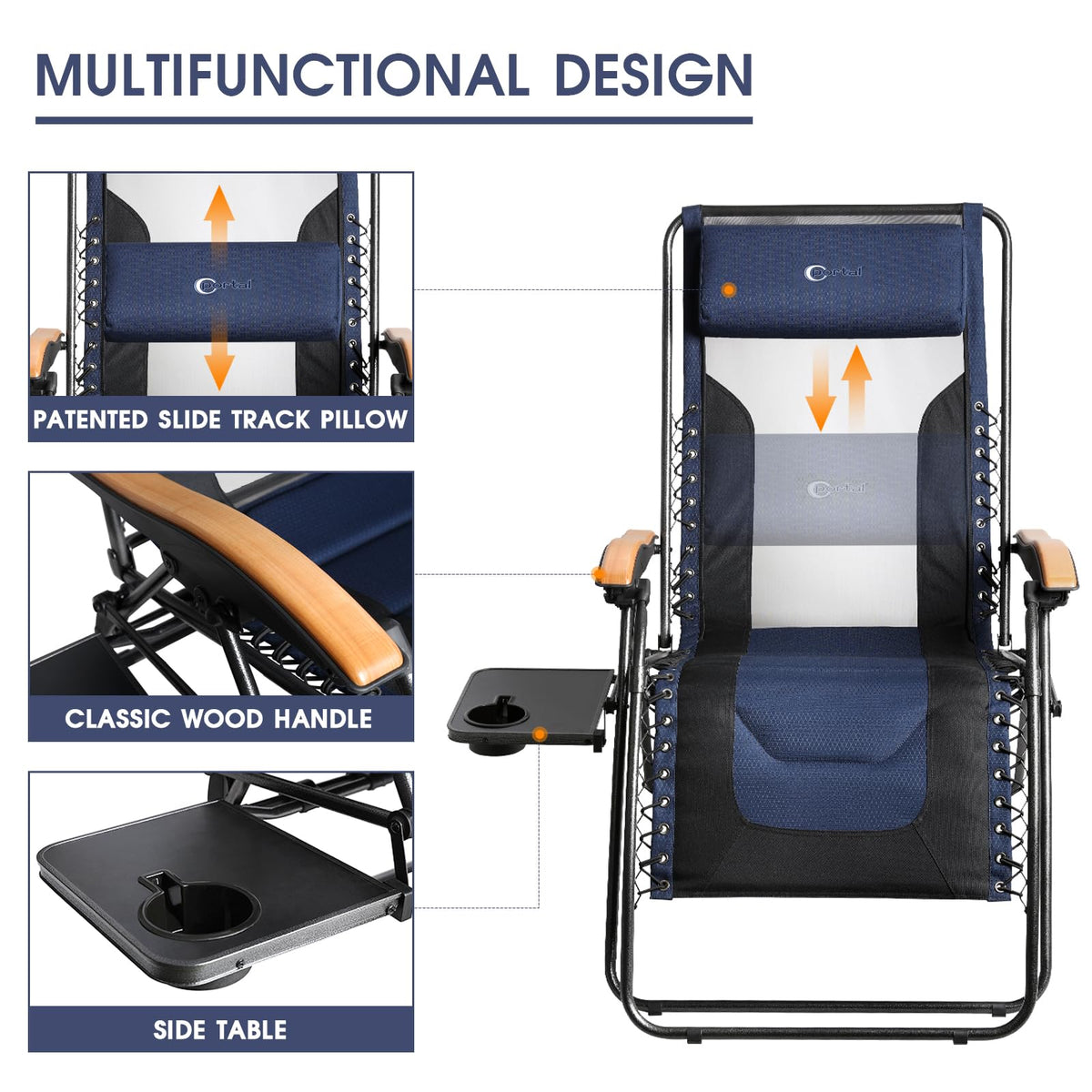 Oversized Mesh Zero Gravity Reclining Patio Chairs, 2 Pack I5719