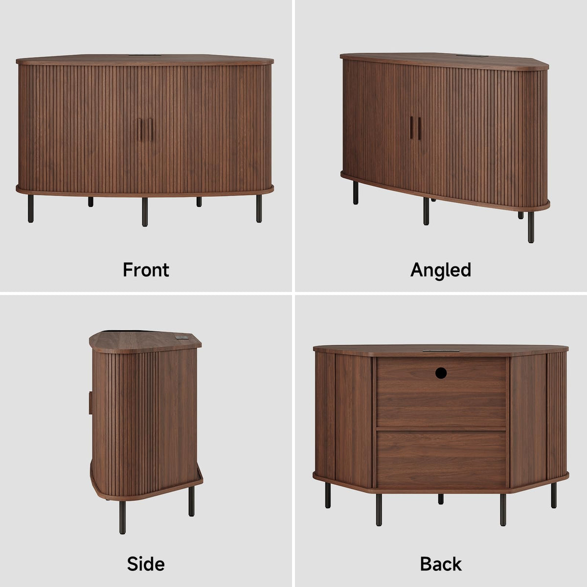 47 Inch Walnut Corner TV Stand K908