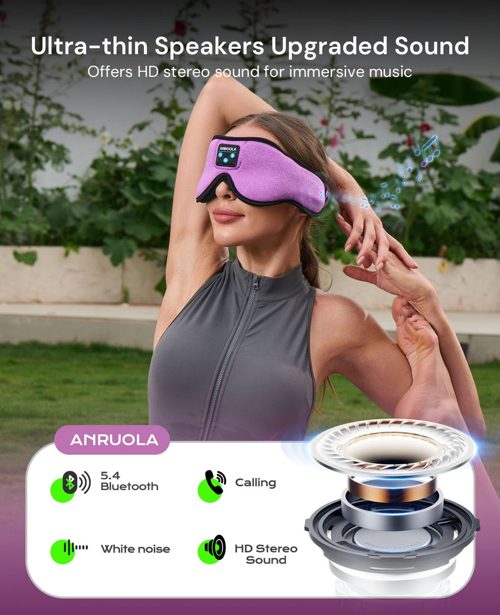 Bluetooth Sleep Mask with Blackout Eye Mask K634