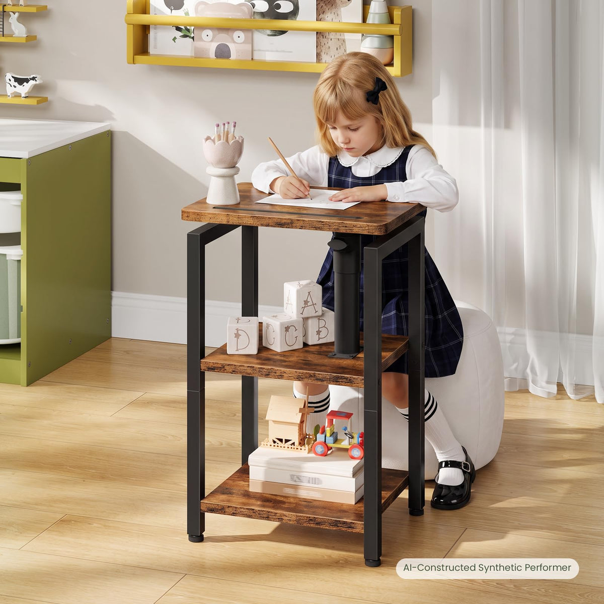 360° Swivel 3-Tier Side Table with Storage A7832
