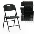Black Plastic Folding Chair Set of 10 V8836