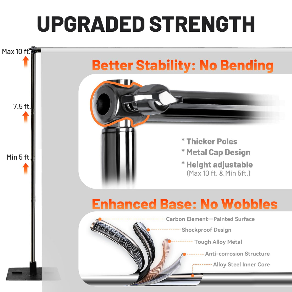 10x10ft Adjustable Heavy Duty Pipe and Drape Backdrop Stand C803