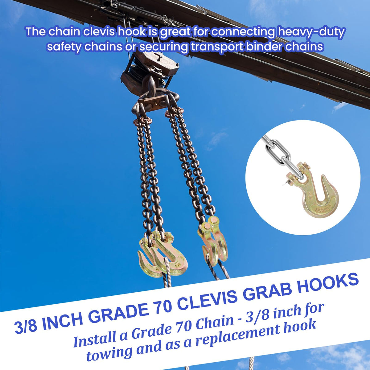 3/8" Heavy Duty Clevis Grab Hook H1430