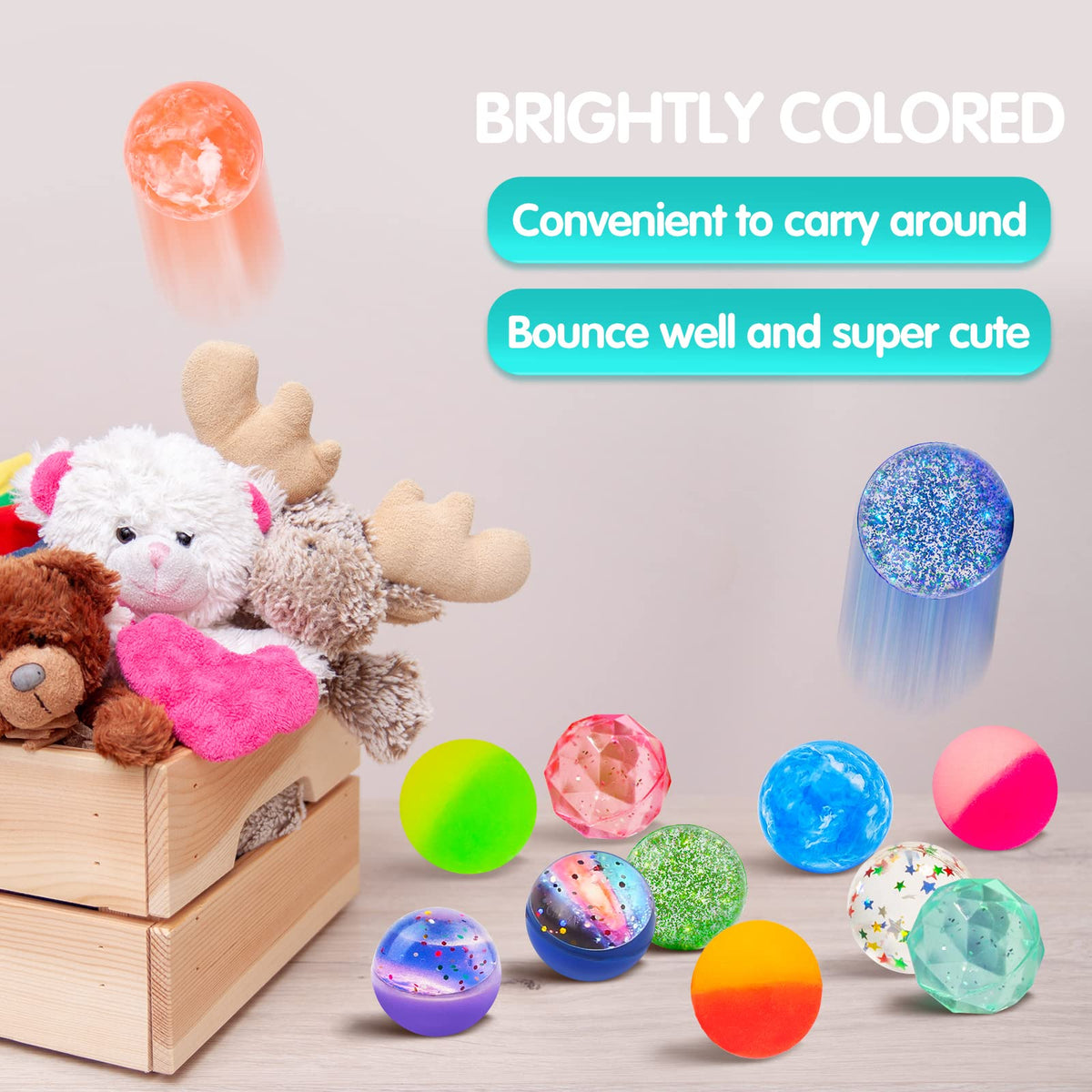 24 Pieces Bouncy Balls 32mm 6 Styles G8200