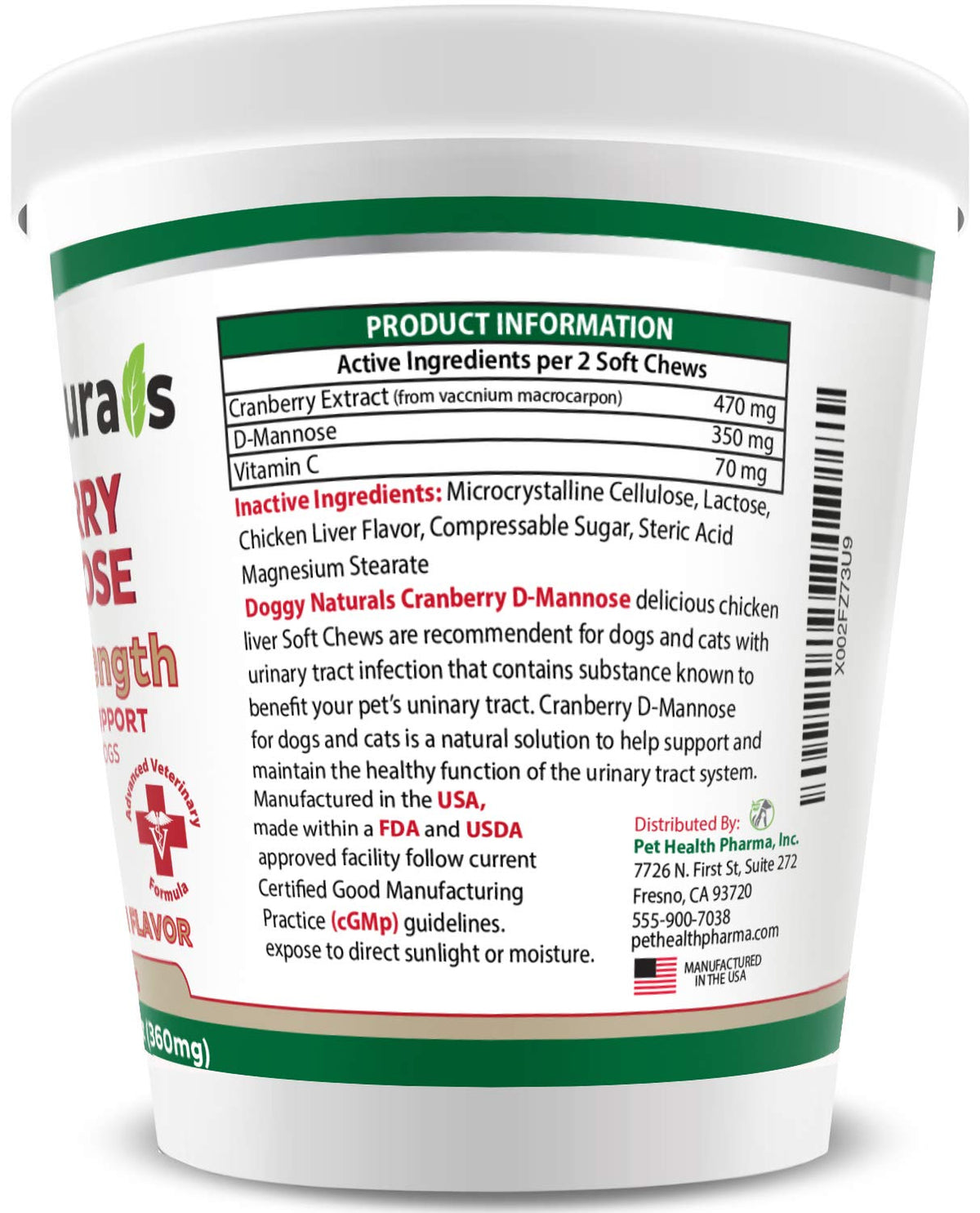 Cranberry D-Mannose Soft Chew 11.4 oz 120 Count B42568