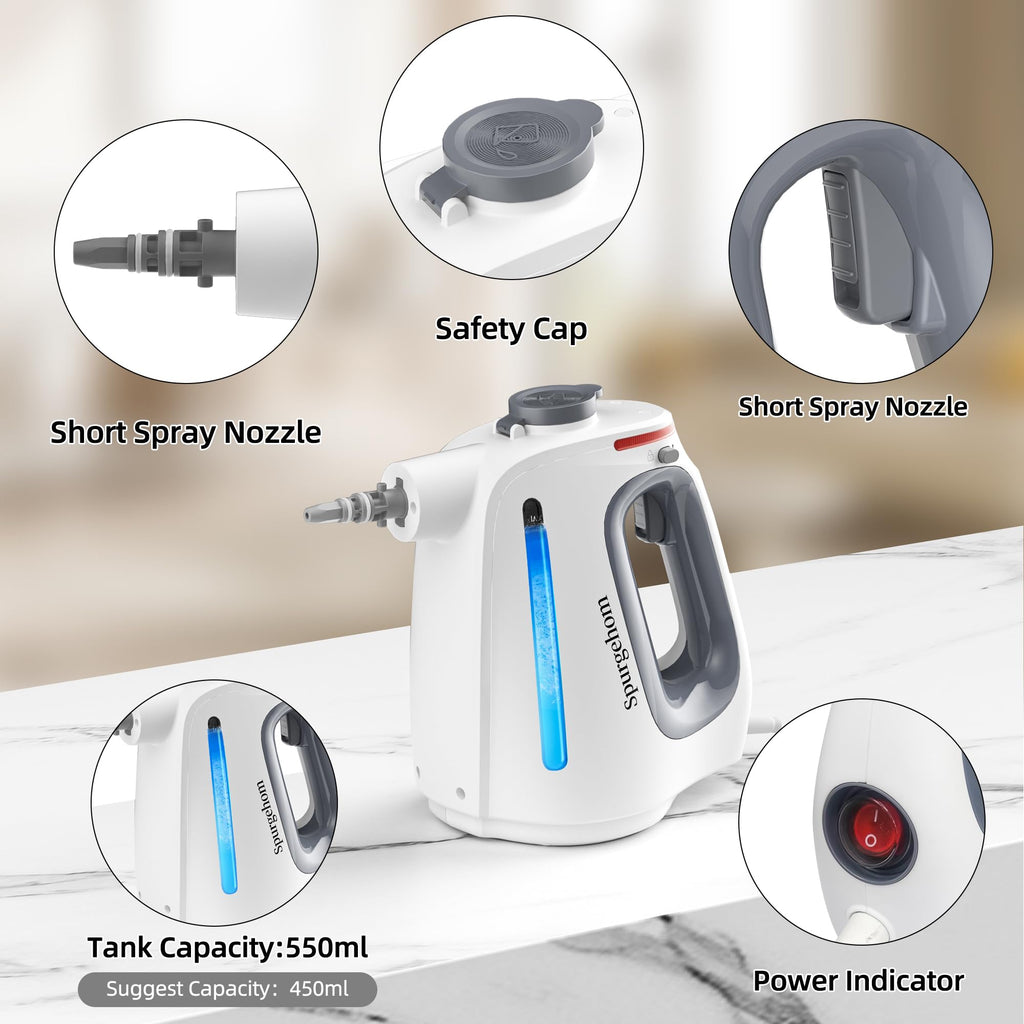 1350W Handheld Steam Cleaner with 15-Pc Accessories & 550ML Tank G320075