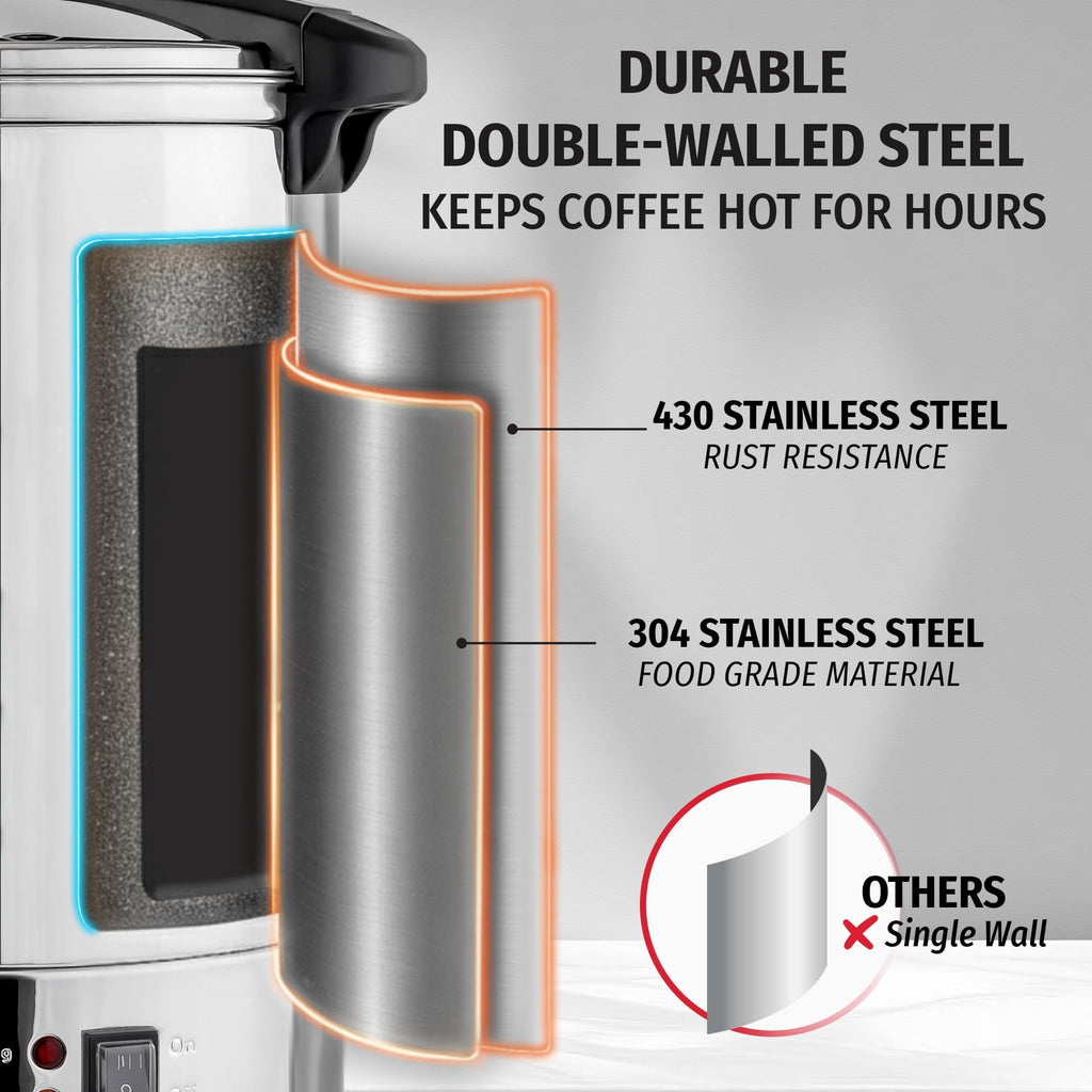 100 Cup Stainless Steel Commercial Coffee Urn W39495