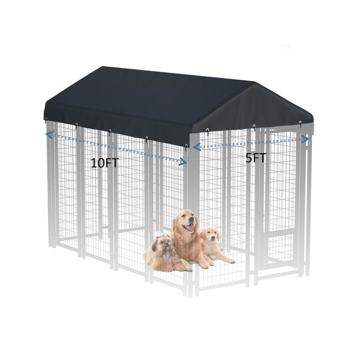 5x10 FT Waterproof Dog Kennel Cover U6565