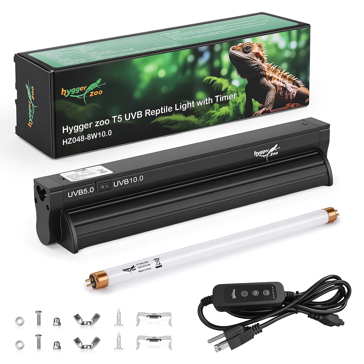12Inch T5 UVB Reptile Light Fixture Combo Kit with Cycle Timer J535