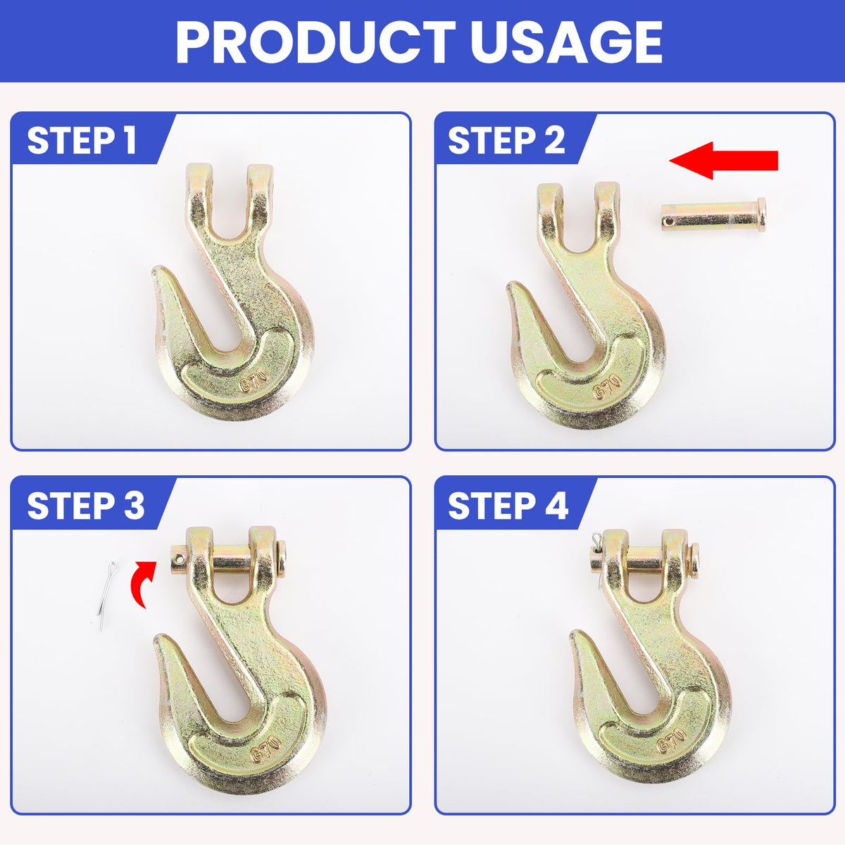 3/8" Heavy Duty Clevis Grab Hook H1430