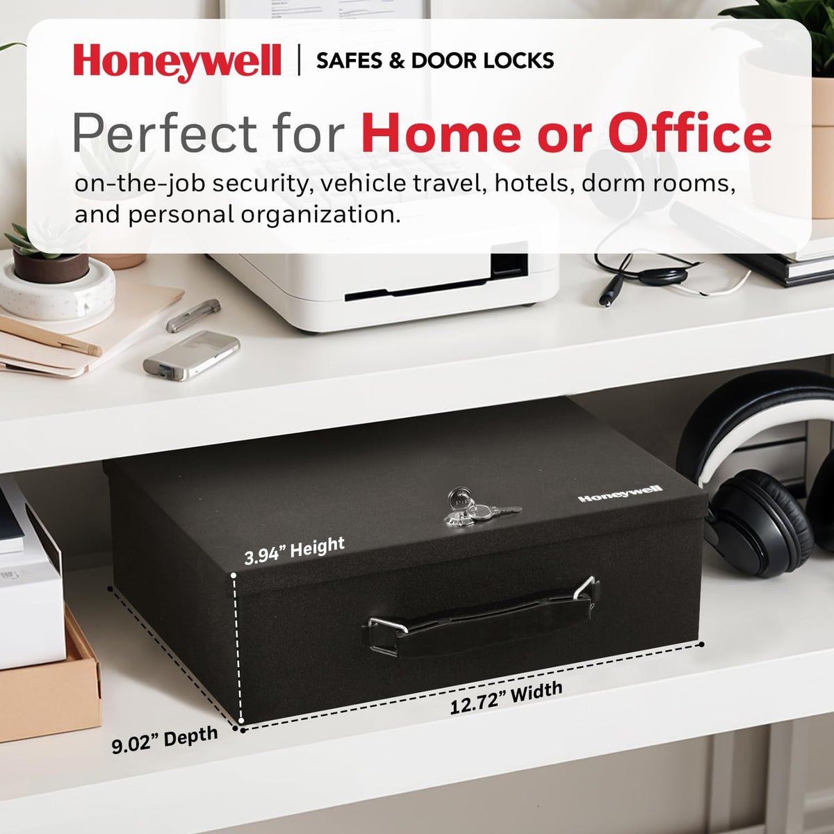 Black Steel Safe Box with Keys Y12085