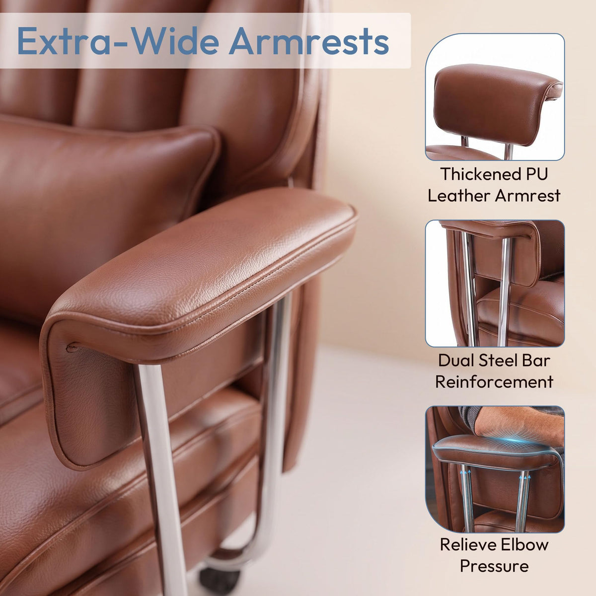 Brown Ergonomic Leather Office Chair K9566