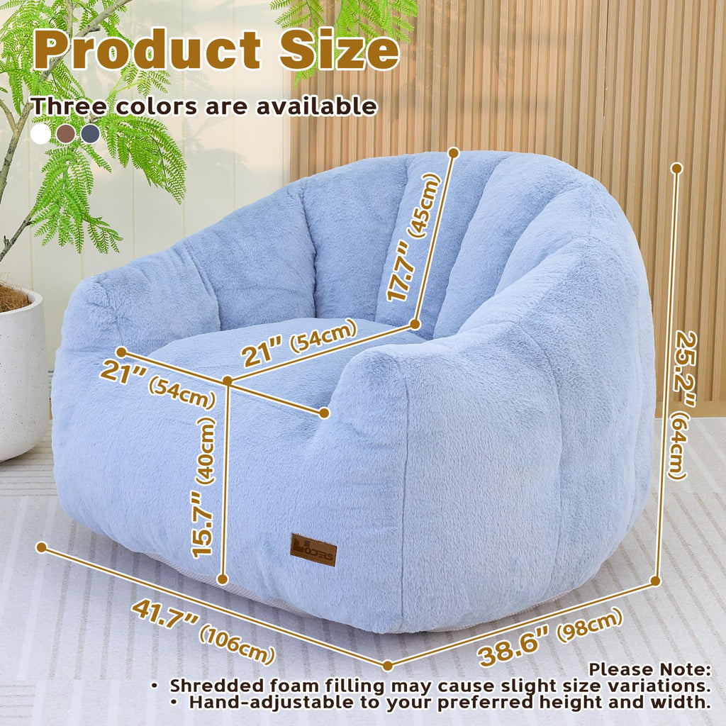 Light Blue Corduroy Bean Bag Chair Z180