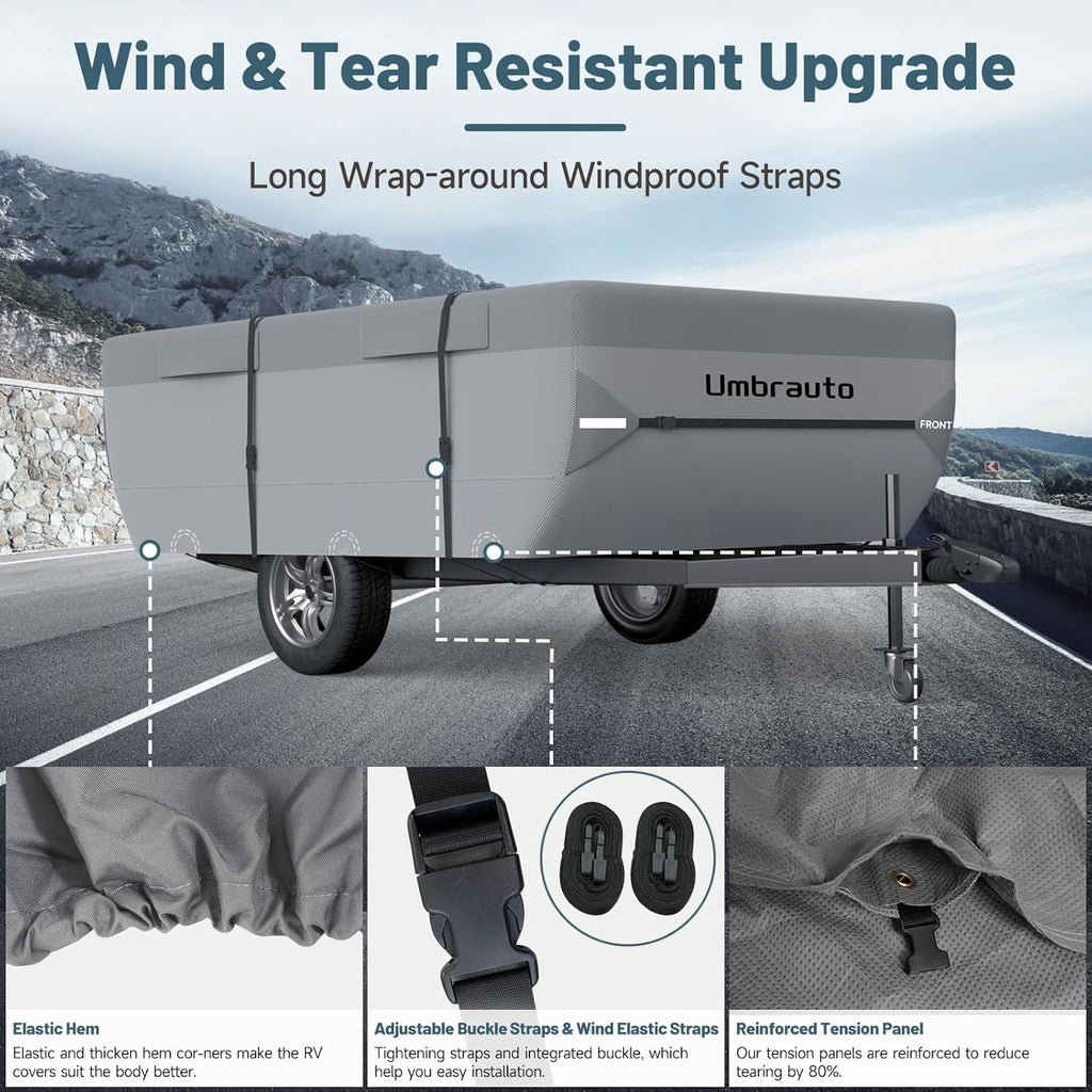 Pop Up Folding Camper Cover 7 Layers 3000mm Waterproof Polypropylene J50578